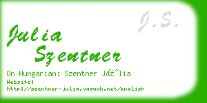 julia szentner business card